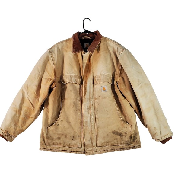 Carhartt C003 BRN Arctic Traditional Coat Mens XL Brown Duck Quilt Lined Jacket